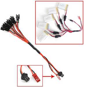 RCToy357.com - 1 to 5 charger charging plug lines(Black Wiring mouth)